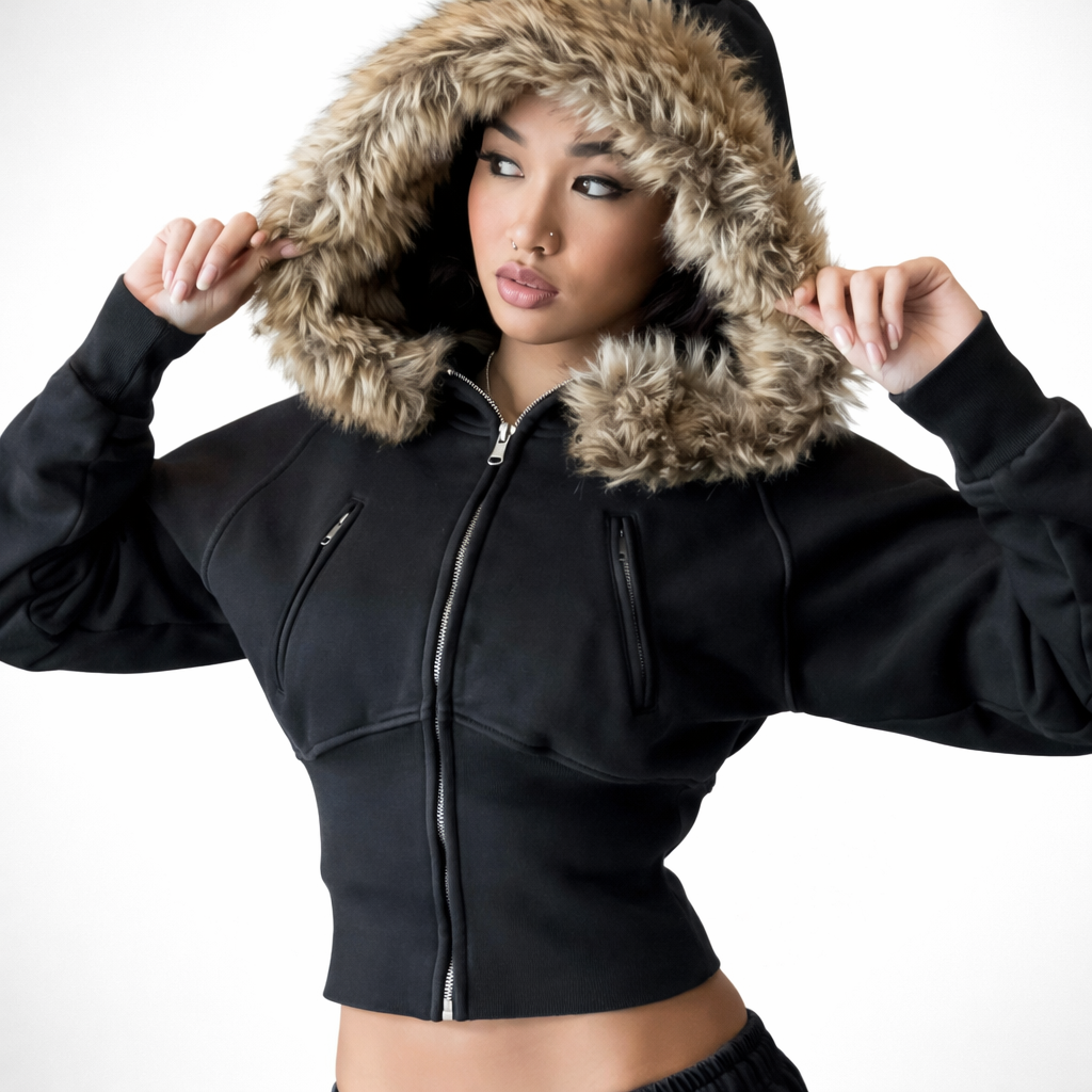 Obsidya - Fur Hooded Sweater