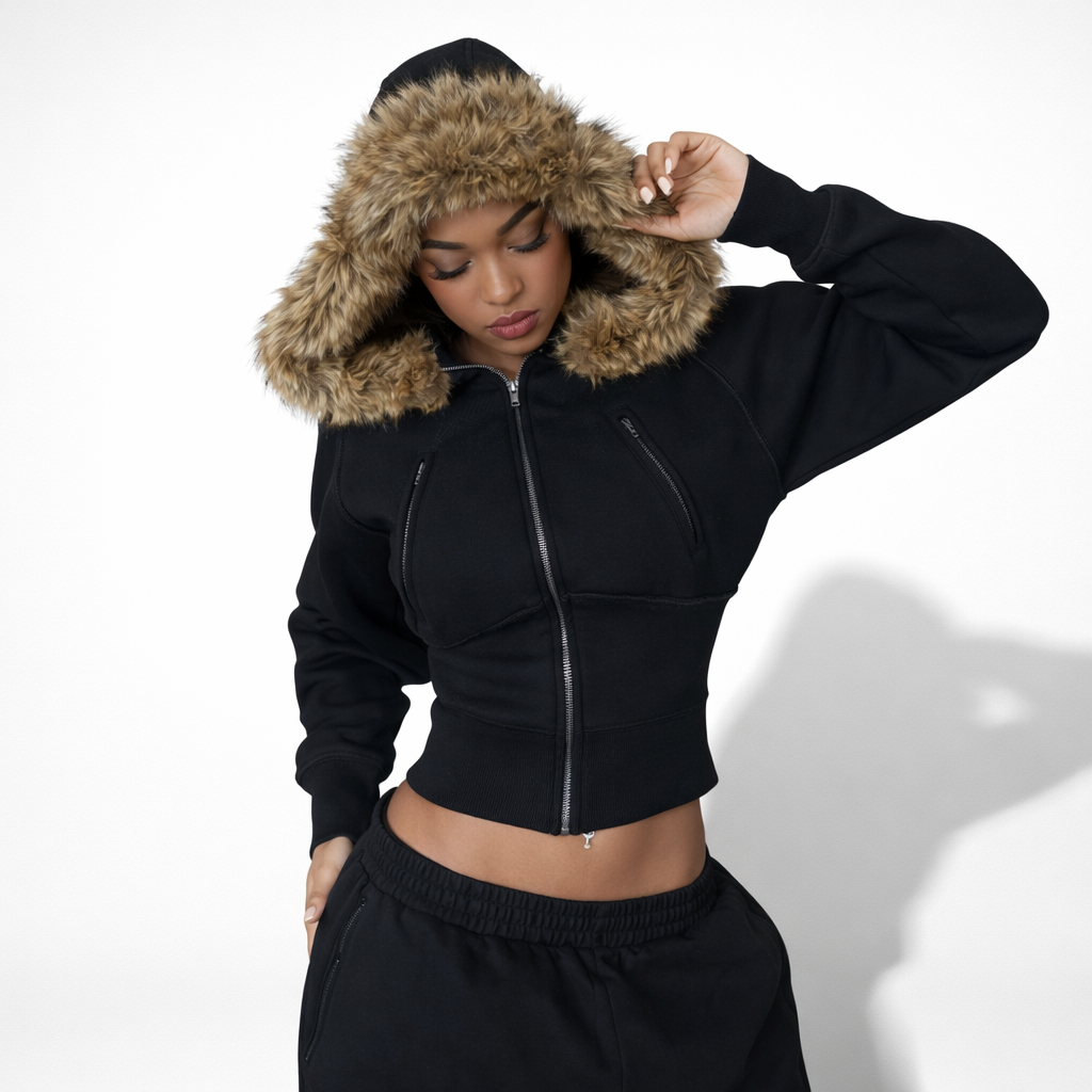 Obsidya - Fur Hooded Sweater