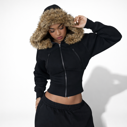 Obsidya - Fur Hooded Sweater