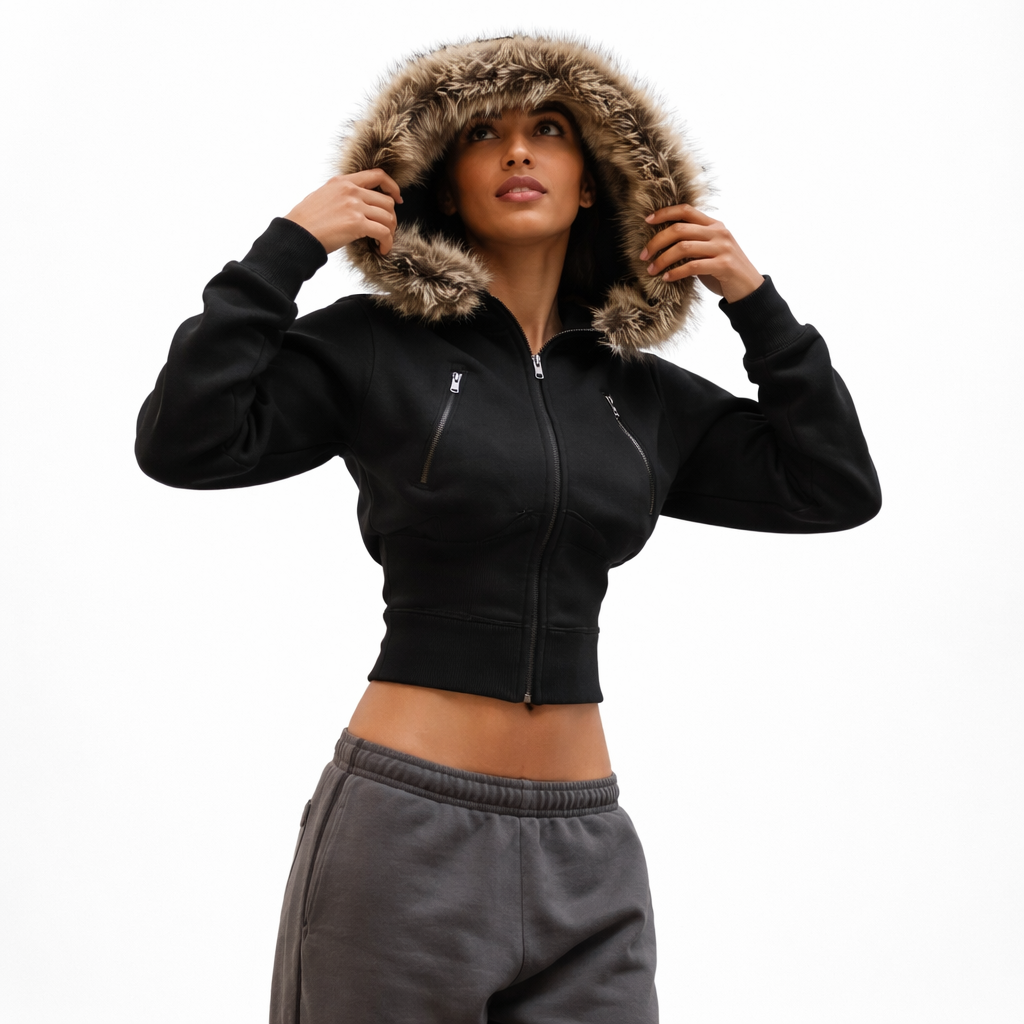 Obsidya - Fur Hooded Sweater