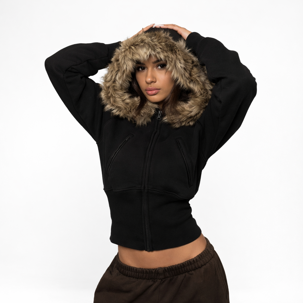 Obsidya - Fur Hooded Sweater